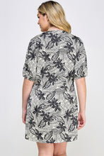 Load image into Gallery viewer, Plus Botanical Print Front Tie Dress