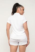 Load image into Gallery viewer, Button Down Pocket Loose Fit Top And Shorts Set