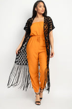 Load image into Gallery viewer, Crocheted Open-front Fringe Kimono