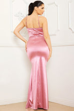 Load image into Gallery viewer, Satin Caged Waist Maxi Dress