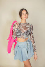 Load image into Gallery viewer, Zebra Print Sexy Sheer Mesh Top