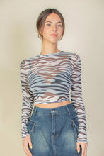 Load image into Gallery viewer, Zebra Print Sexy Sheer Mesh Top