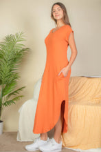 Load image into Gallery viewer, Hidden Pocket Batwing Sleeve V Neck Long Dress