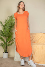 Load image into Gallery viewer, Hidden Pocket Batwing Sleeve V Neck Long Dress
