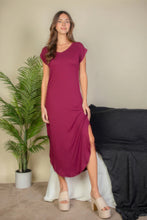 Load image into Gallery viewer, Hidden Pocket Batwing Sleeve V Neck Long Dress