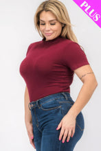 Load image into Gallery viewer, Plus Size Ribbed Short Sleeve Bodysuit