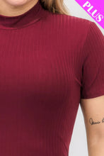 Load image into Gallery viewer, Plus Size Ribbed Short Sleeve Bodysuit