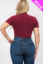 Load image into Gallery viewer, Plus Size Ribbed Short Sleeve Bodysuit