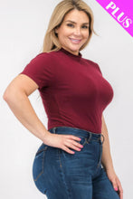 Load image into Gallery viewer, Plus Size Ribbed Short Sleeve Bodysuit