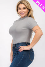 Load image into Gallery viewer, Plus Size Ribbed Short Sleeve Bodysuit