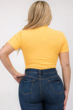 Load image into Gallery viewer, Plus Size Ribbed Short Sleeve Bodysuit