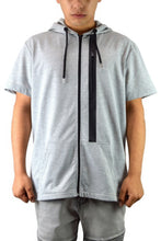 Load image into Gallery viewer, Men's Casual Short Sleeve Zip-up Hoodie Tops