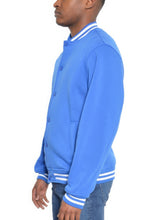 Load image into Gallery viewer, Mens Fleece Snap Button Varsity Jacket