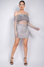 Load image into Gallery viewer, Mid-rise Rhinestone Fishnet Mini Skirt