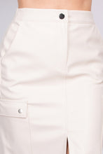 Load image into Gallery viewer, Faux Leather High-rise Cargo Skirt