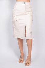 Load image into Gallery viewer, Faux Leather High-rise Cargo Skirt