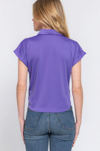 Load image into Gallery viewer, Short Slv Front Tie Stretch Ity Top