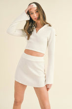 Load image into Gallery viewer, Waffle Knit Bell Sleeve Top And Skirt Set