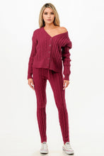 Load image into Gallery viewer, Cable Sweater Cardigan 2pc Set