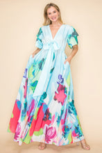 Load image into Gallery viewer, Printed V Neck Maxi Dress