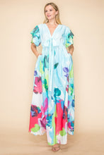 Load image into Gallery viewer, Printed V Neck Maxi Dress