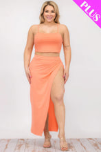 Load image into Gallery viewer, Plus Size Crop Cami & Split Thigh Maxi Skirt Set