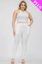 Load image into Gallery viewer, Plus Size Crop Tank Top & Ruched Pants Set