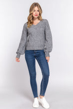 Load image into Gallery viewer, Long Slv Double V-neck Sweater