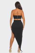 Load image into Gallery viewer, Front Eyelet Buckle Belt Top And Skirt Set