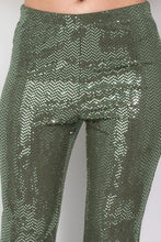 Load image into Gallery viewer, Sequined Fit & Flare Midrise Pants