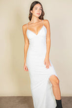 Load image into Gallery viewer, Eyelash Lace Trim Split Thigh Cami Dress