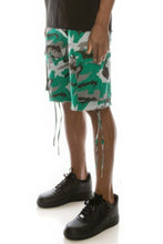 Load image into Gallery viewer, Men's Camo Belted Cargo Shorts