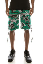Load image into Gallery viewer, Men's Camo Belted Cargo Shorts