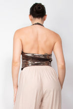 Load image into Gallery viewer, Surplice Halter Sequin Top