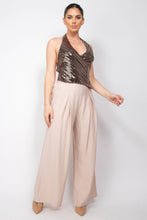 Load image into Gallery viewer, Surplice Halter Sequin Top