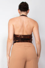 Load image into Gallery viewer, Surplice Halter Sequin Top