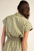 Load image into Gallery viewer, Printed drop shoulder cropped shirt