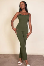 Load image into Gallery viewer, Ribbed sleeveless wide leg jumpsuit
