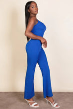 Load image into Gallery viewer, Ribbed sleeveless wide leg jumpsuit