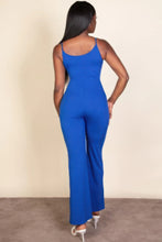 Load image into Gallery viewer, Ribbed sleeveless wide leg jumpsuit