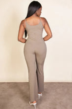 Load image into Gallery viewer, Ribbed sleeveless wide leg jumpsuit