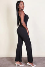 Load image into Gallery viewer, Ribbed sleeveless wide leg jumpsuit