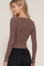 Load image into Gallery viewer, Long slv sweetheart neck seam detail knit top