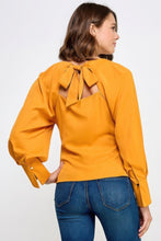 Load image into Gallery viewer, Raglan Long Sleeve Top With Back Neck Tie