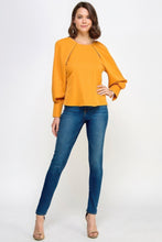 Load image into Gallery viewer, Raglan Long Sleeve Top With Back Neck Tie
