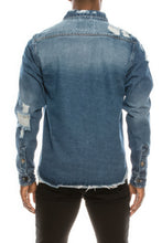 Load image into Gallery viewer, Men's Ripped Denim Overshirt