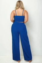 Load image into Gallery viewer, Plus Bustier Crop Cami Top & Slant Pocket Straight Pants