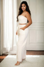 Load image into Gallery viewer, Plus Bustier Crop Cami Top & Slant Pocket Straight Pants