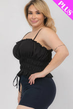 Load image into Gallery viewer, Plus Size Tiered Shirred Body Crop Top