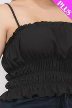 Load image into Gallery viewer, Plus Size Tiered Shirred Body Crop Top